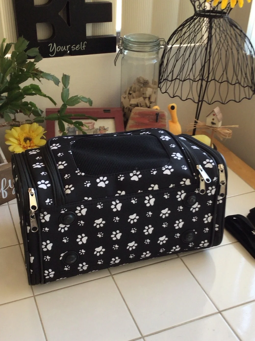 Paw Print Small Pet Carrier